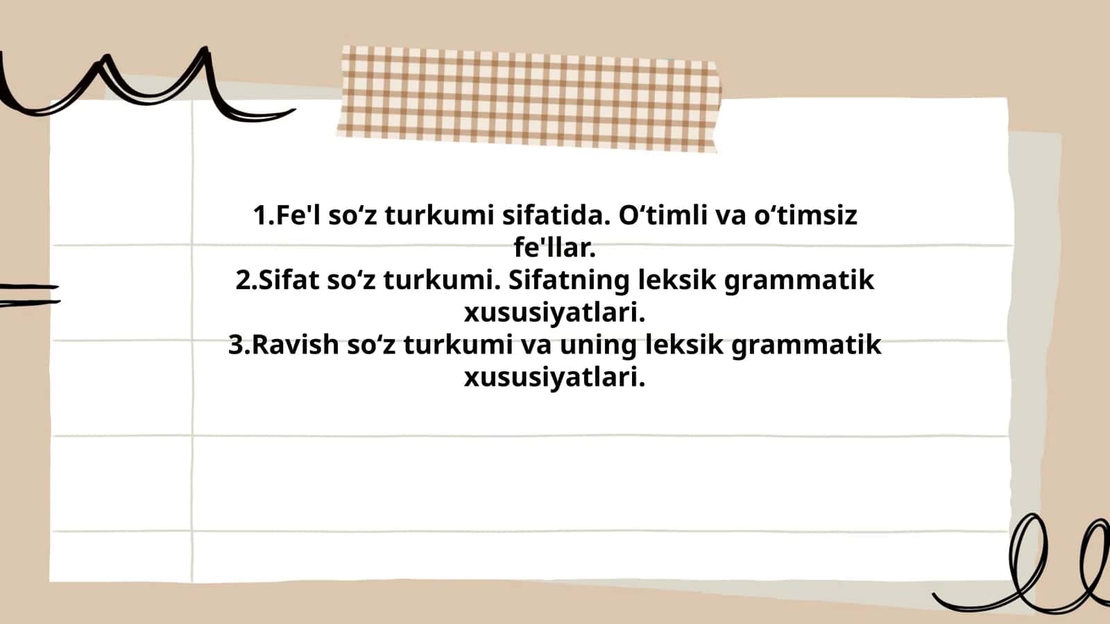 Fe'l Soʻz Turkumi 1