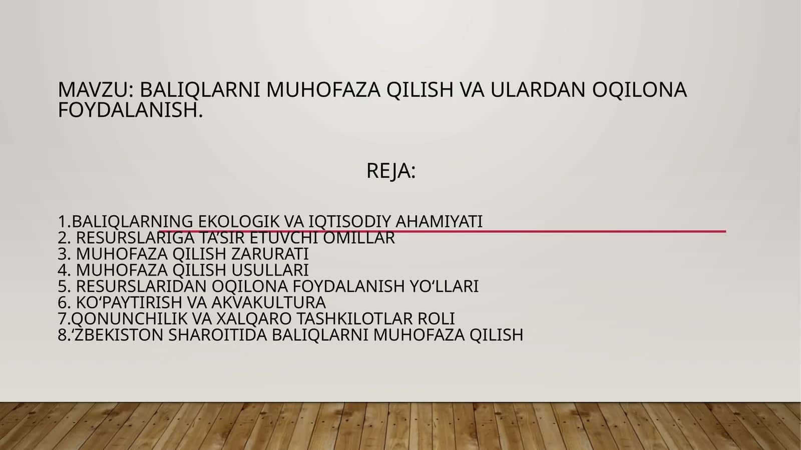 Baliqlarning ekologik va iqtisodiy ahamiyati 1
