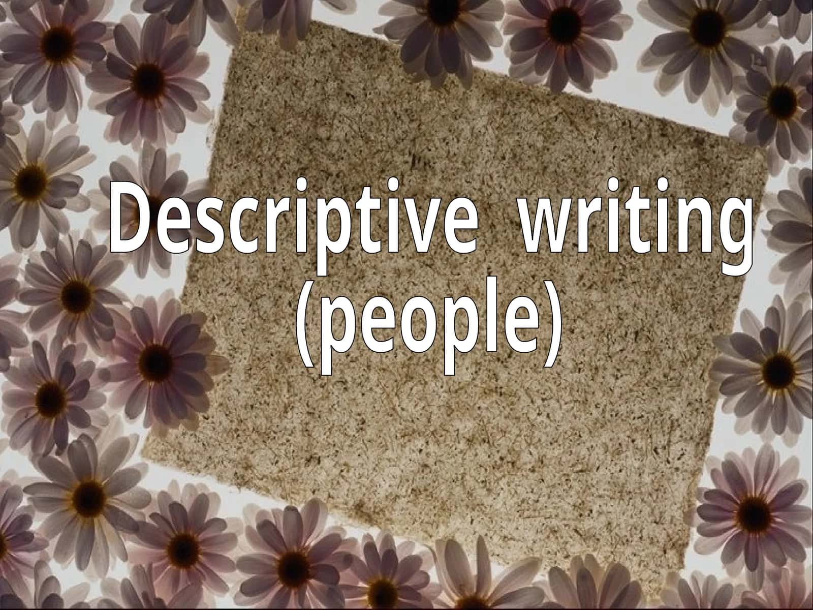 Descriptive writing 1