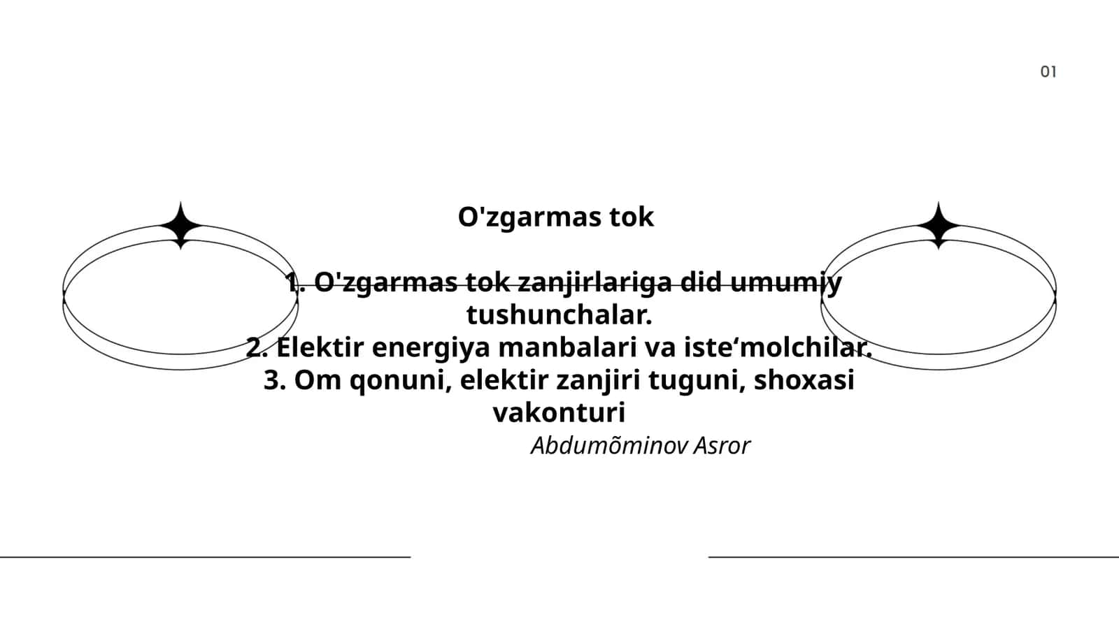O'zgarmas tok 1
