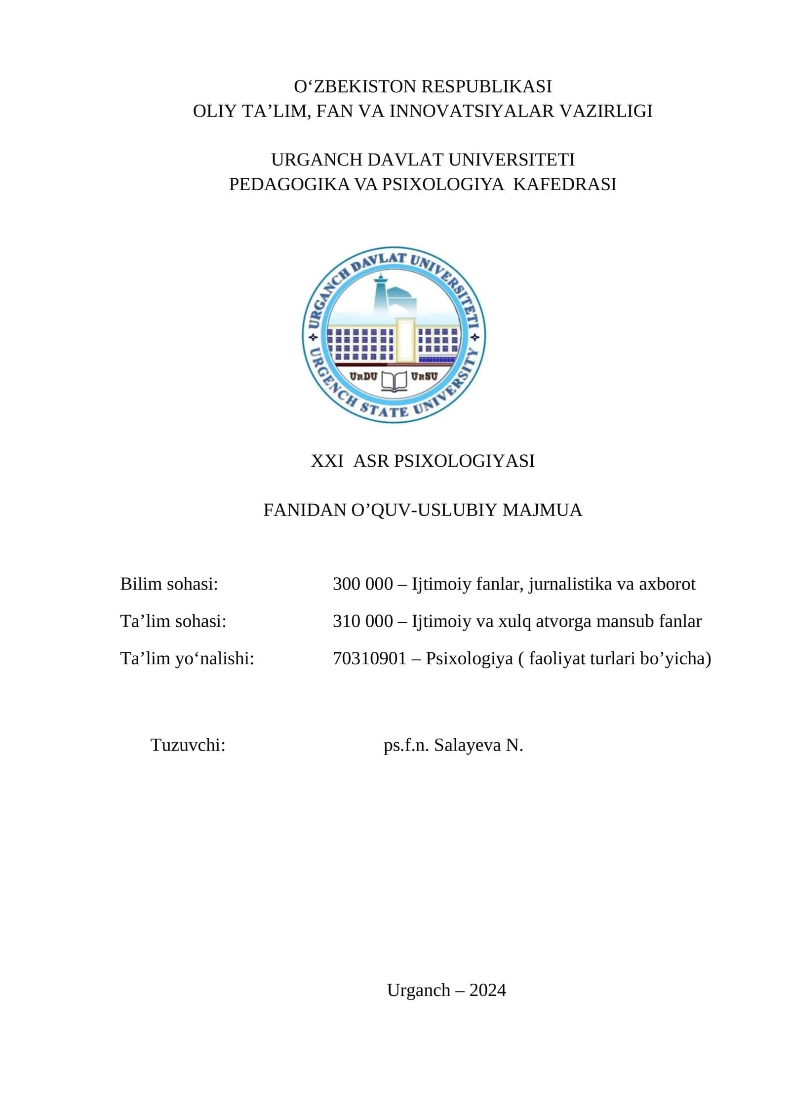 XXI ASR PSIXOLOGIYASI 1