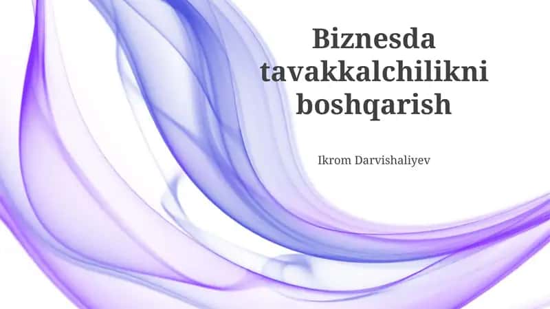 Operatsion Xatarlarni Boshqarish 1