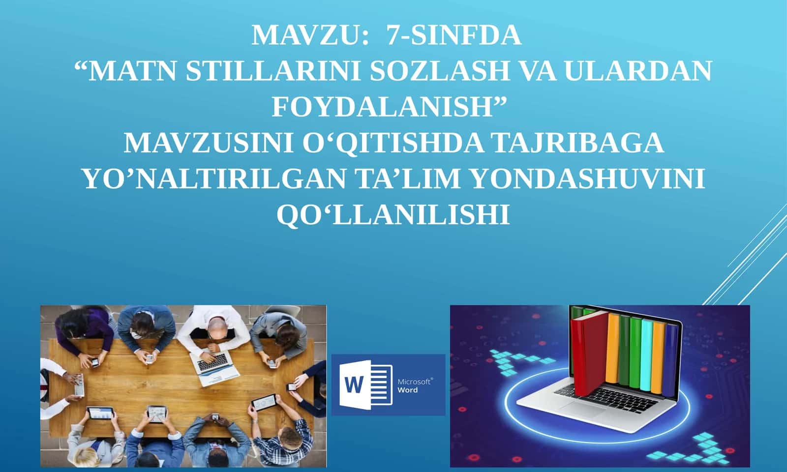 MATN STILLARINI SOZLASH VA ULARDAN FOYDALANISH 1
