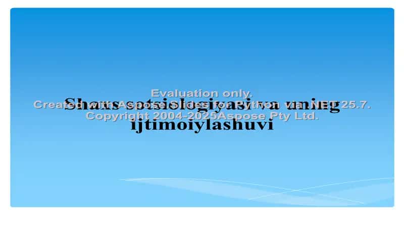 Shaxs haqida tushuncha 1