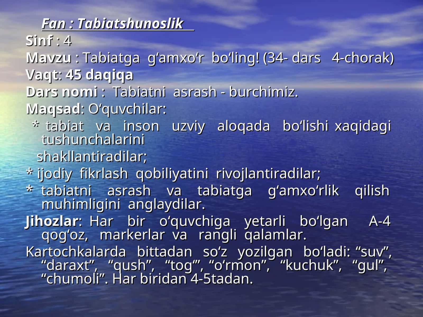 Tabiatga g‘amxo‘r bo‘ling! 1