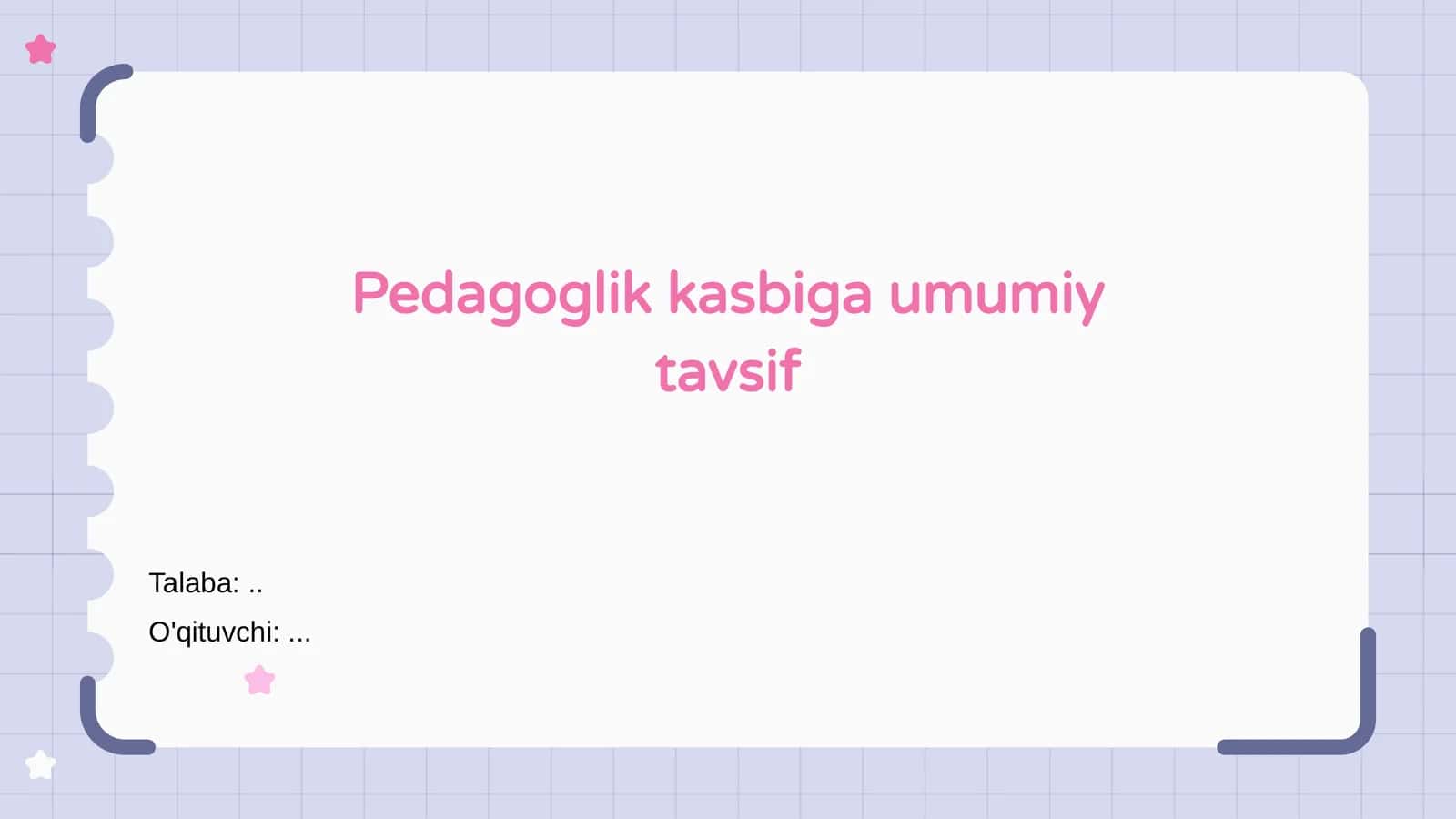 Pedagoglik kasbi 1
