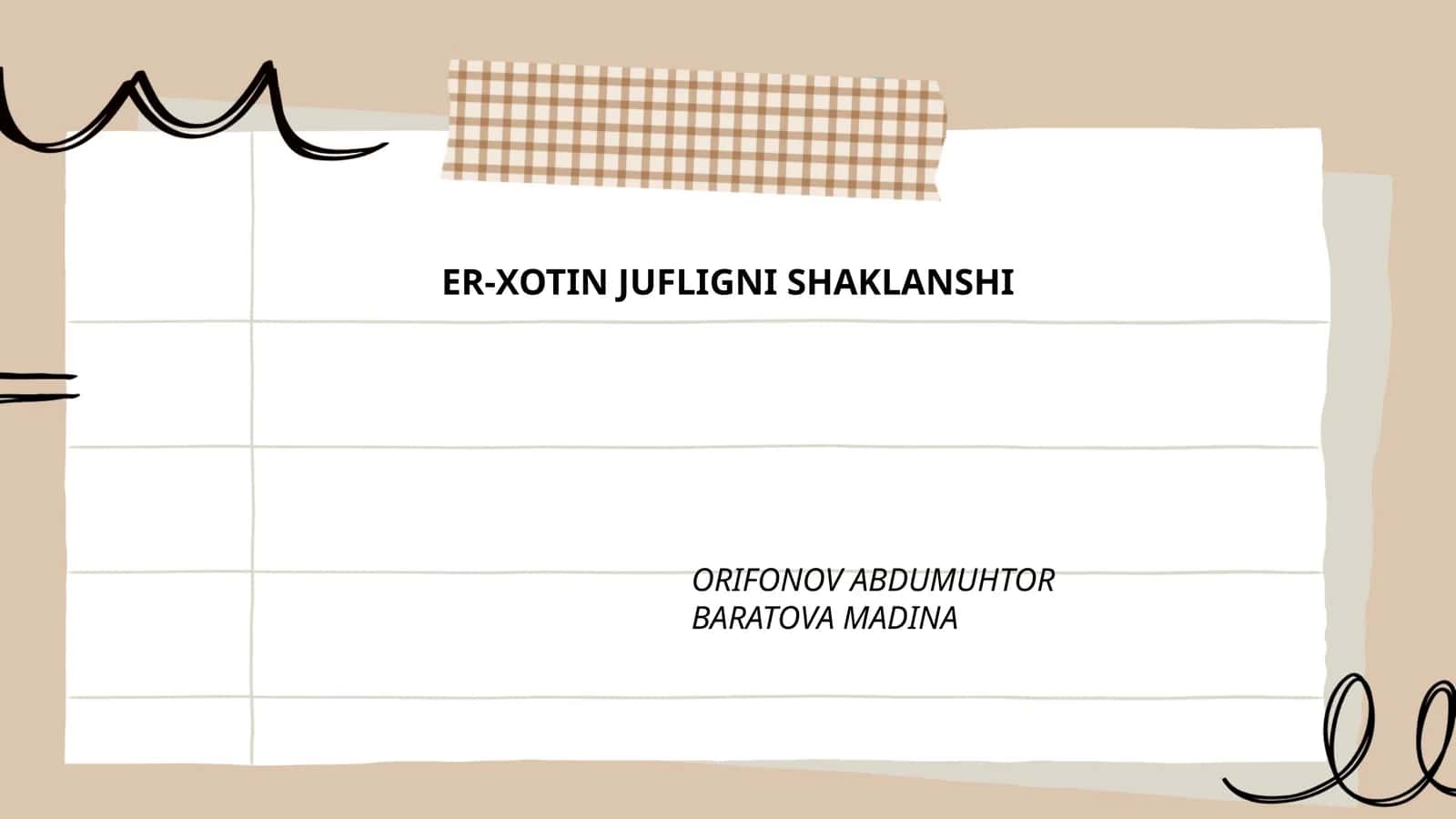 Nikohni shakllantirish 1