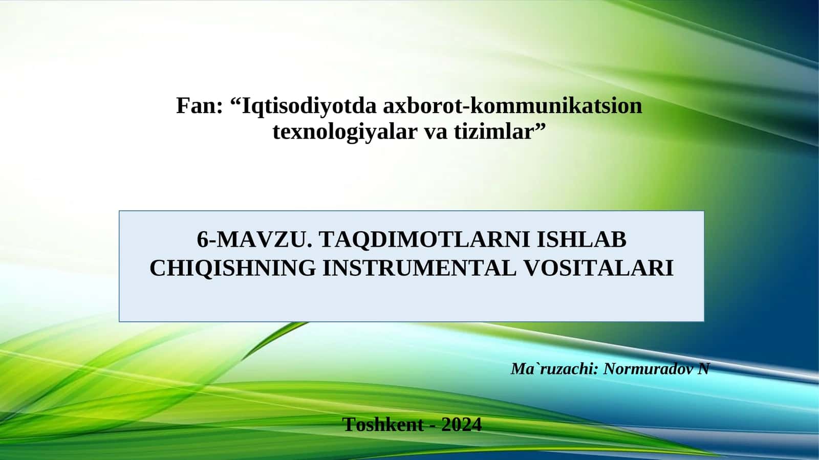 TAQDIMOTLARNI ISHLAB CHIQISHNING INSTRUMЕNTAL VOSITALARI 1