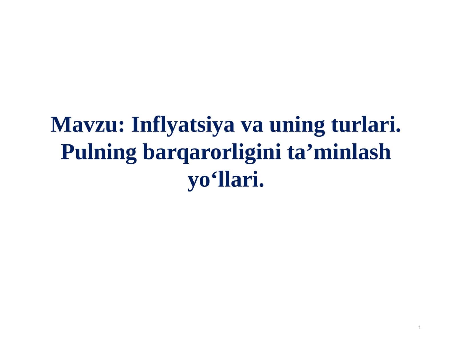 Inflyatsiyava uning turlari 1