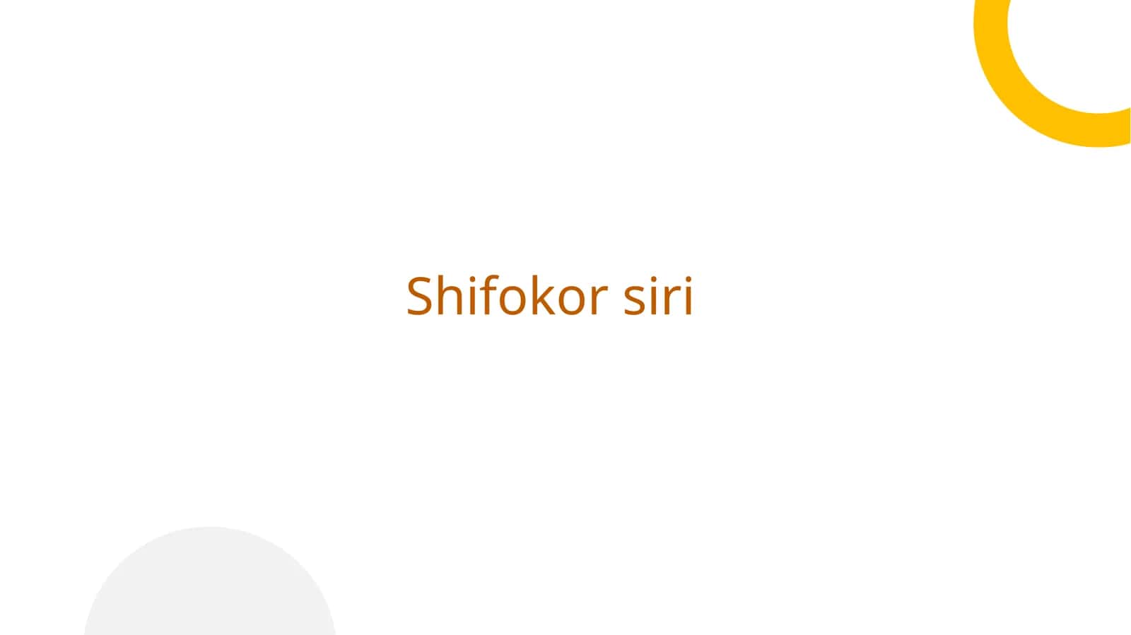 Shifokor siri 1