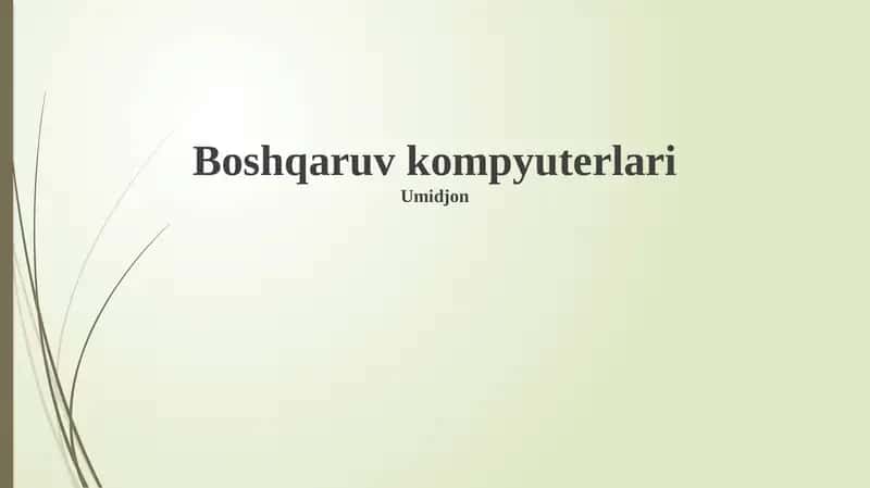 Boshqaruv kompyuterlari 1