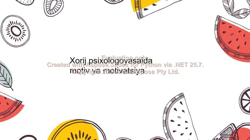 Xorij psixologoyasaida motiv va motivatsiya 1