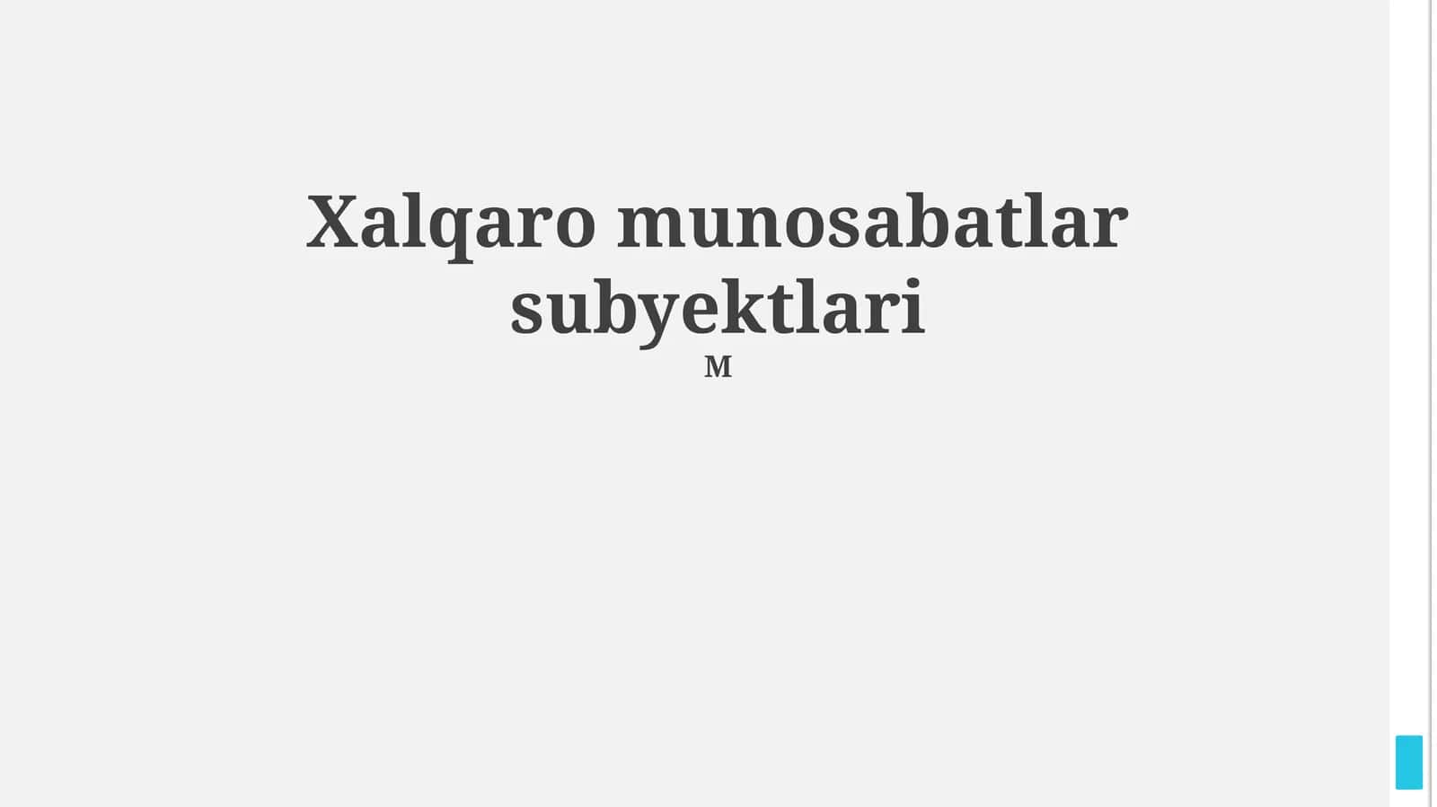 Xalqaro munosabatlar subyektlari 1