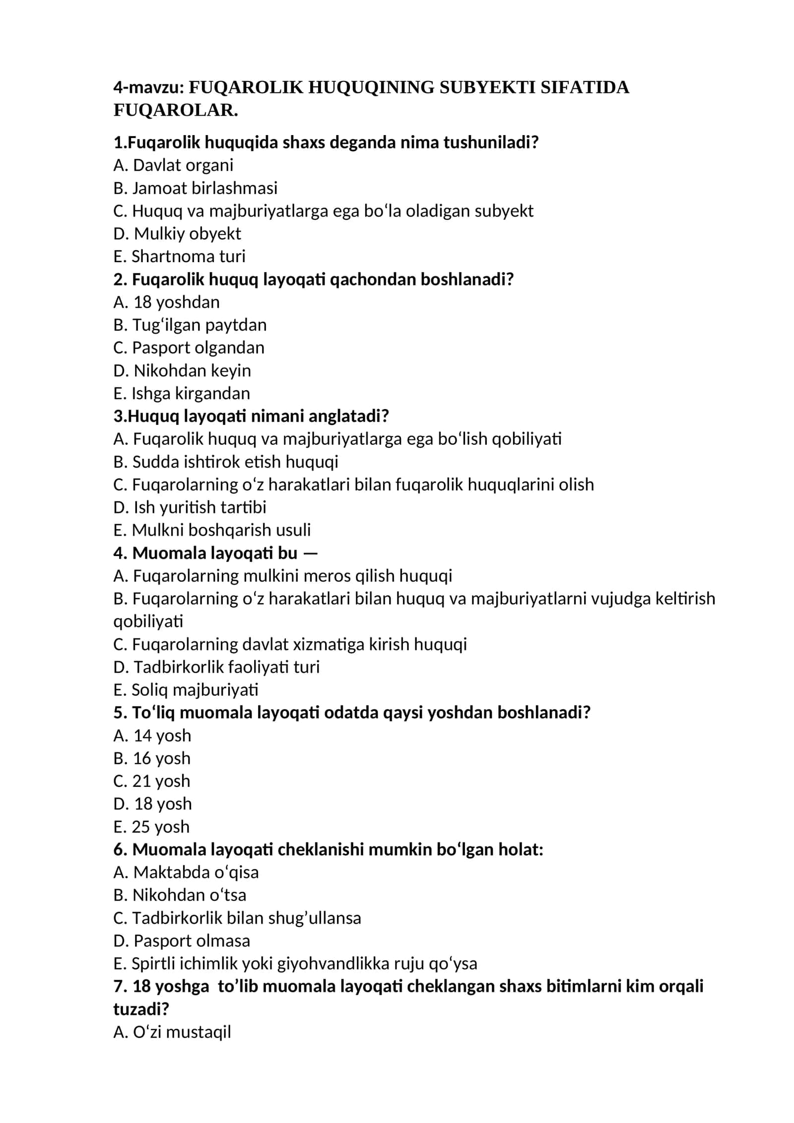 FUQAROLIK HUQUQINING SUBYEKTI SIFATIDA FUQAROLAR 1