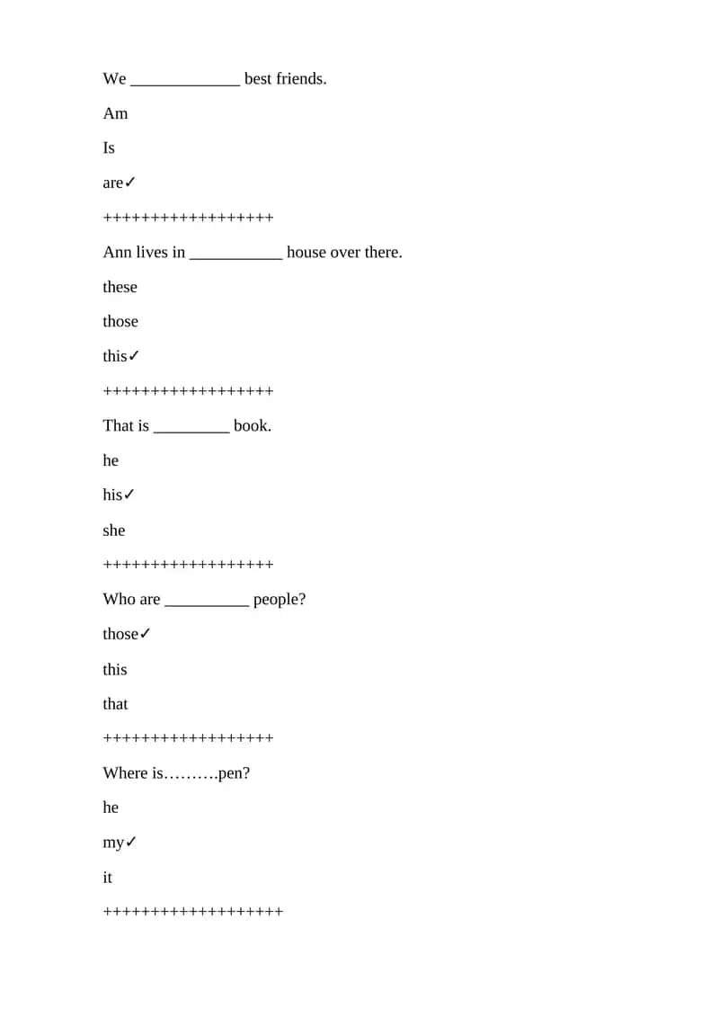 Grammatical exercises 1