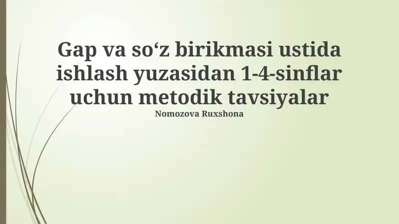 1-4-sinflar uchun metodik tavsiyalar 1