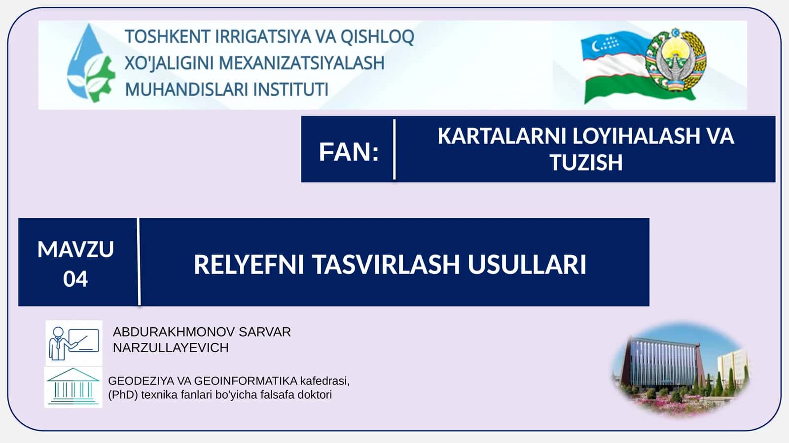RELYEFNI TASVIRLASH USULLARI 1