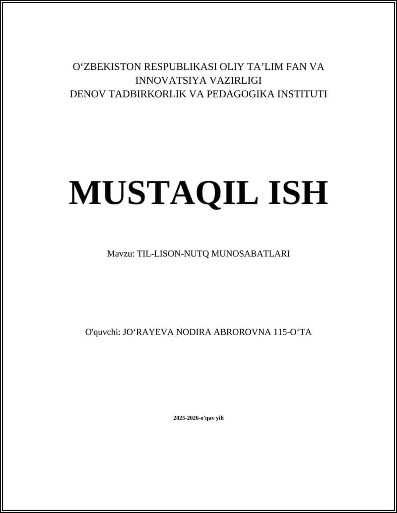 TIL-LISON-NUTQ MUNOSABATLARI 1