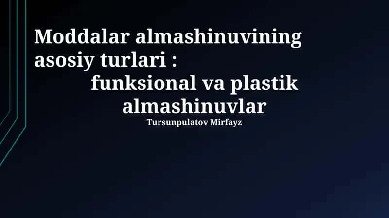 Moddalar almashinuvi 1