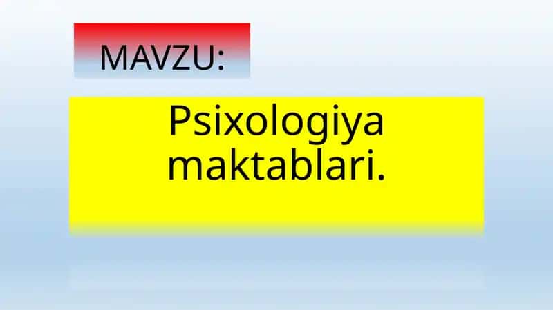 Psixologiyamaktablari