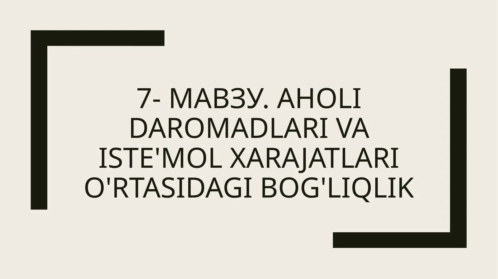 Aholidaromadlarivaiste'molxarajatlario'rtasidagibog'liqlik 1