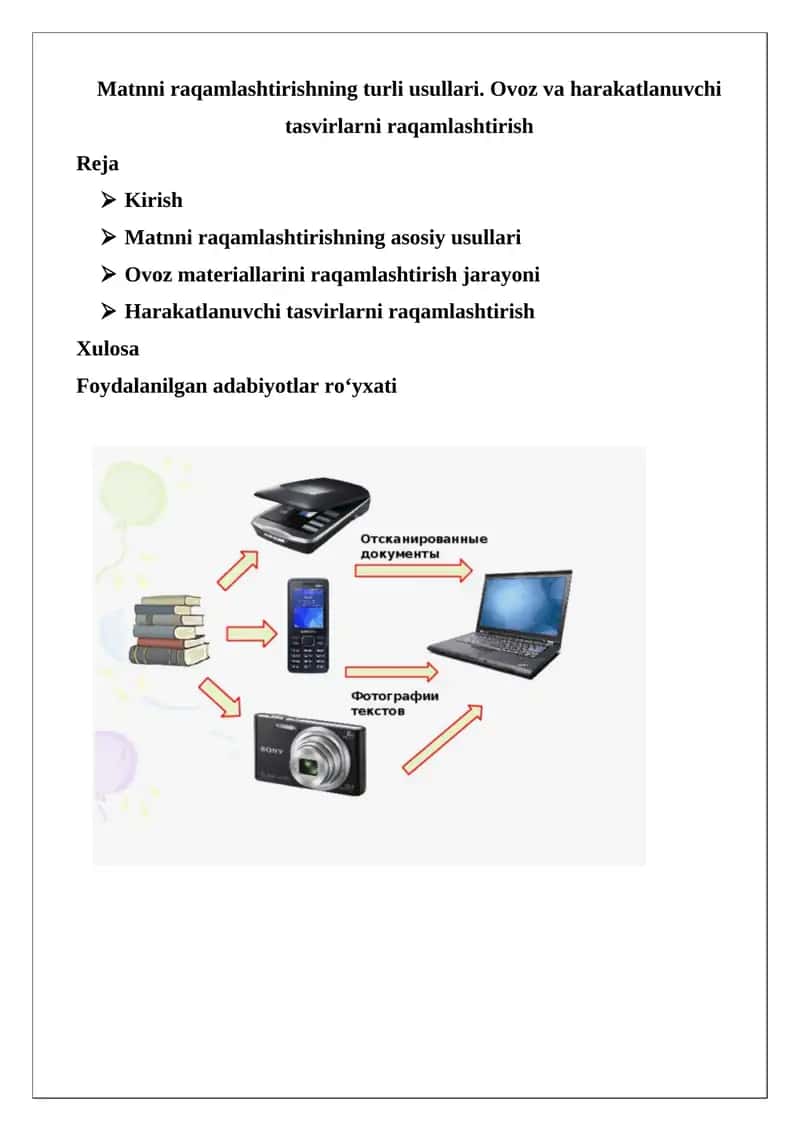 Raqamlashtirish usullari 1