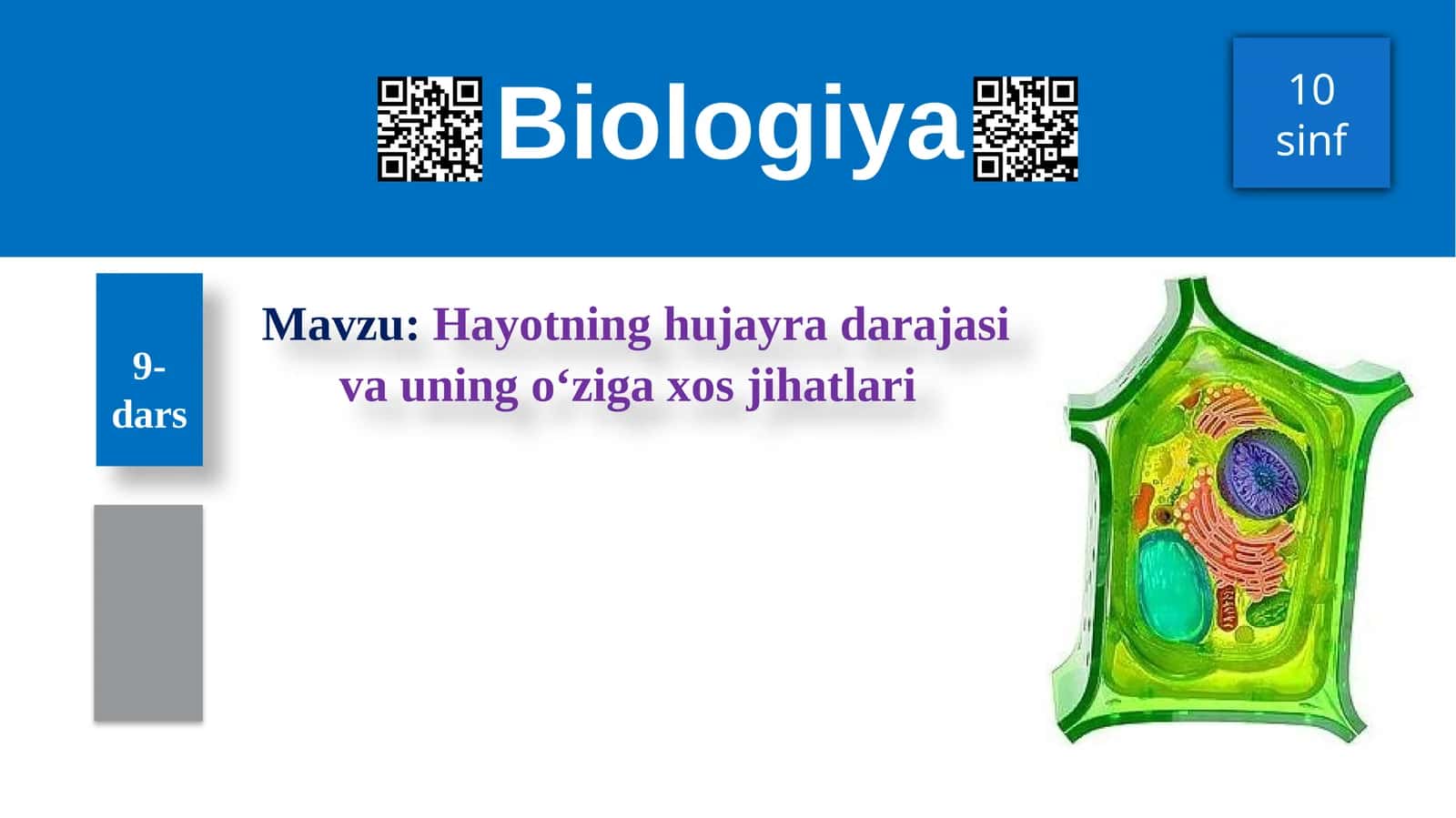 Hayotning hujayra darajasi va uning o‘ziga xos jihatlari 1