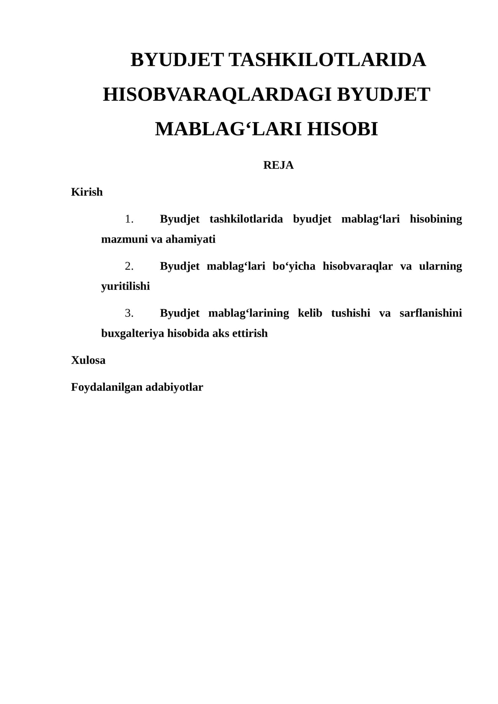 Byudjet tashkilotlarida hisobvaraqlardagi byudjet mablag‘lari hisobi 1