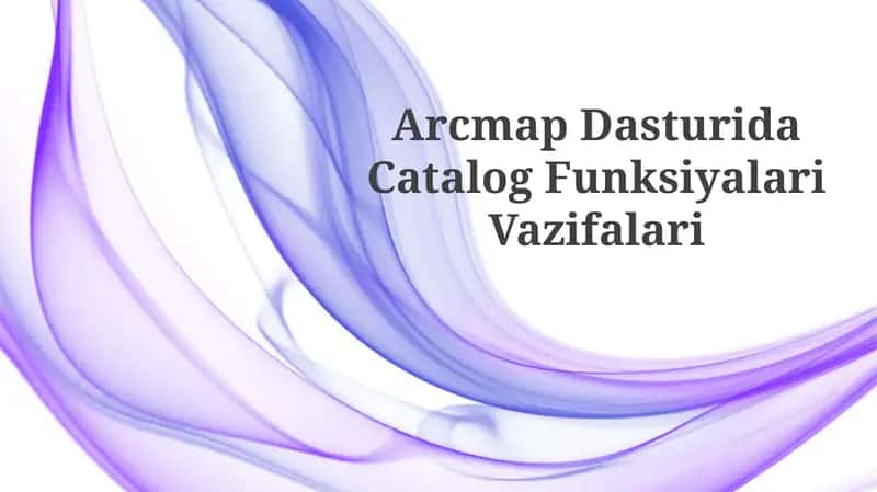 ArcMap Dasturida CatalogFunksiyalariVazifalari 1