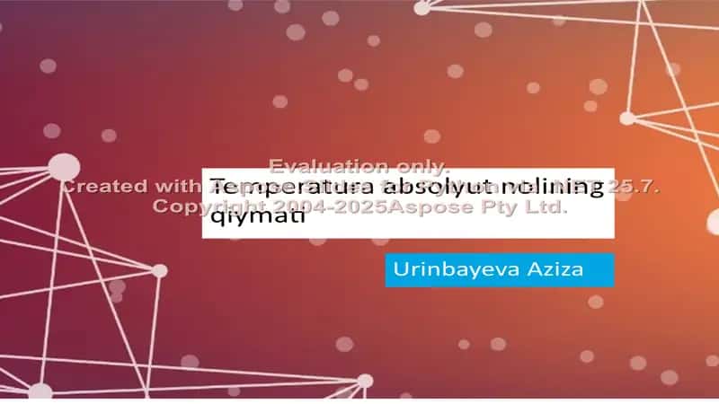 Temperatura absolyut nolining qiymati 1