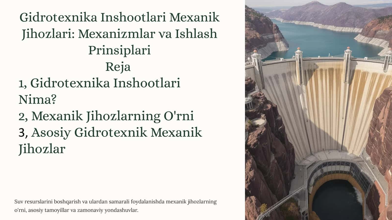 Gidrotexnika Inshootlari Mexanik Jihozlari: Mexanizmlar vaIshlashPrinsiplari 1