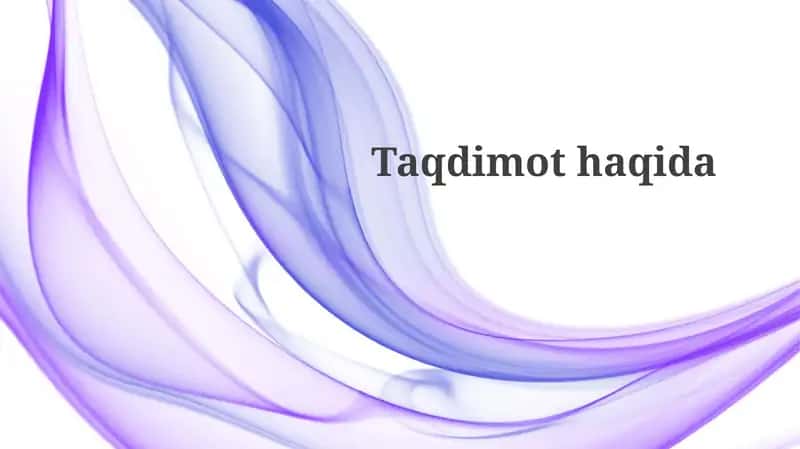 Taqdimotning Maqsadi va Tuzilishi 1