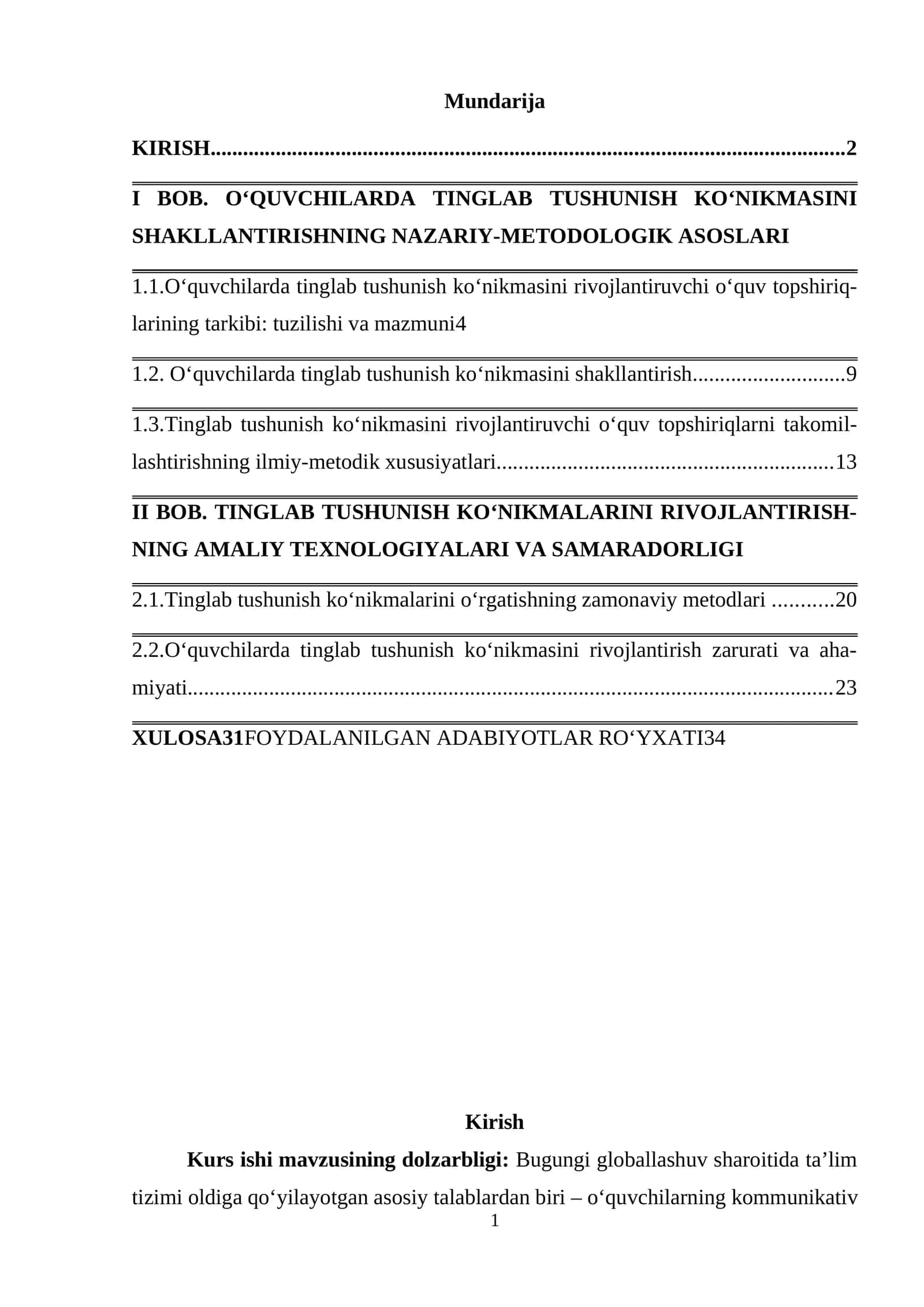 O‘QUVCHILARDA TINGLAB TUSHUNISH KO‘NIKMASINI SHAKLLANTIRISHNING NAZARIY-METODOLOGIK ASOSLARI 1