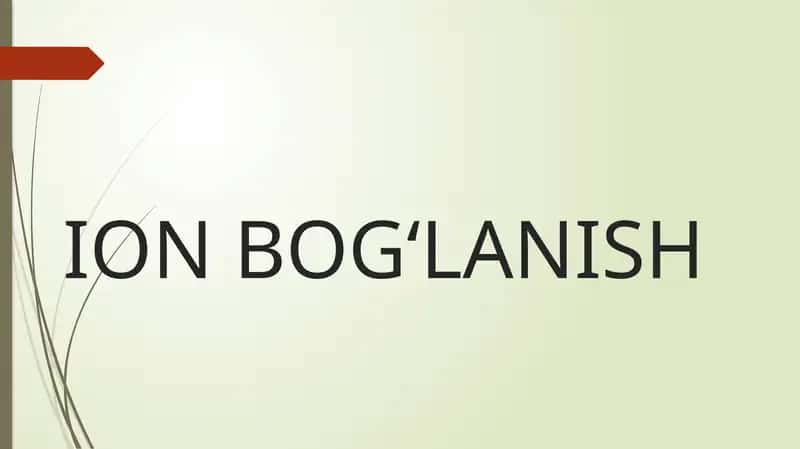 Ionbog‘lanish 1