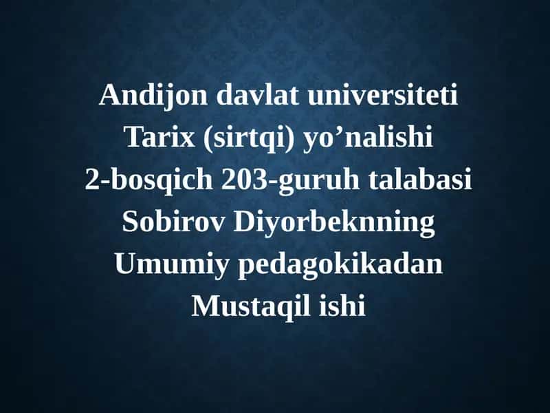 Ta’lim metodlari va vositalari: tahlil mavzusi 1