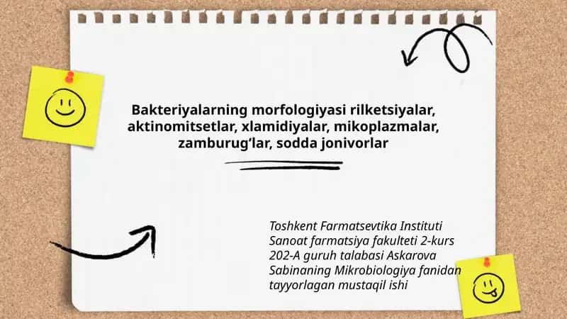 Mikrobiologiya fanidan tayyorlagan mustaqil ish 1