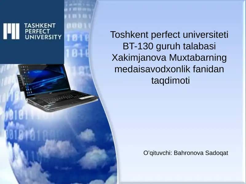 Multimedia daturlar. Multimedia yaratish 1