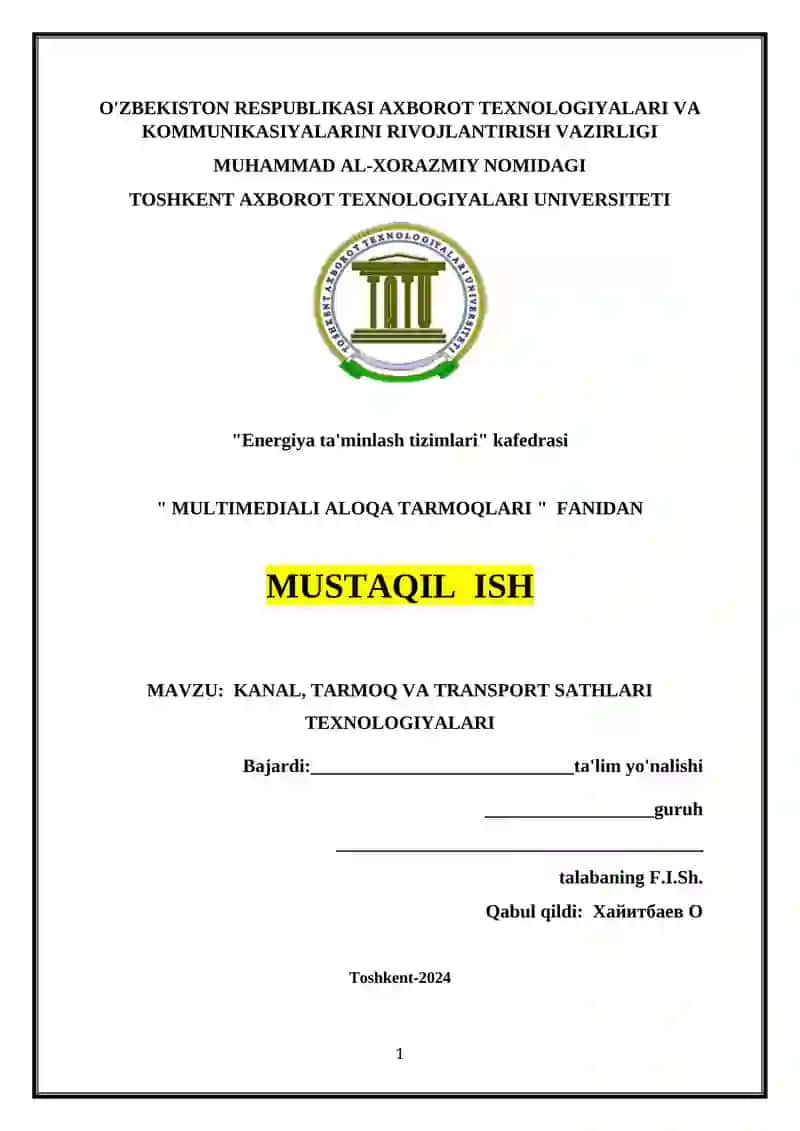 MULTIMEDIALI ALOQA TARMOQLARI