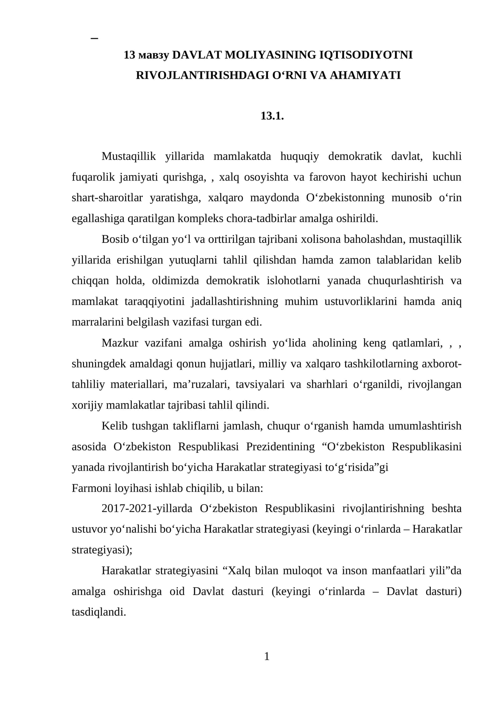 DAVLAT MOLIYASINING IQTISODIYOTNI RIVOJLANTIRISHDAGI O‘RNI VA AHAMIYATI 1