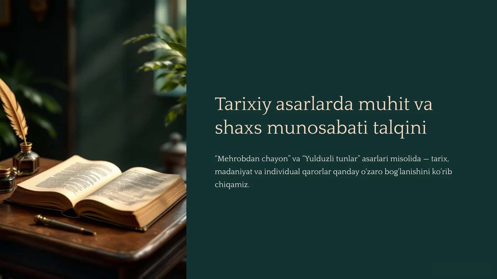 Tarixiy asarlarda muhit va shaxs munosabati talqini 1