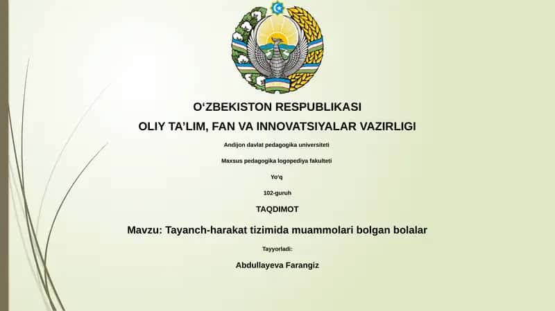 Tayanch-harakat tizimida muammolari bolgan bolalar 1