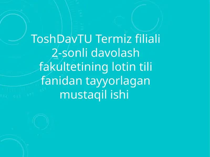 ZAMONAVIY  TIBBIYOT TEXNOLOGIYALARI 1