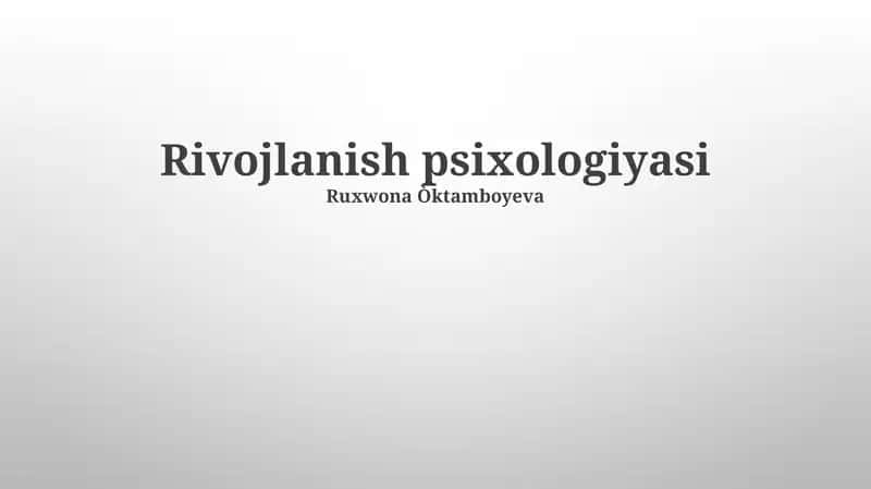 Psixososial rivojlanish 1