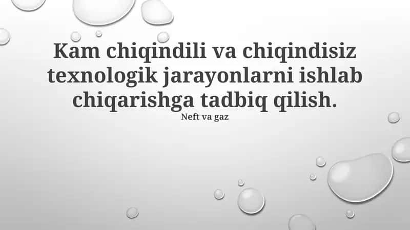Past chiqindili va chiqindisiz texnologiyalar 1