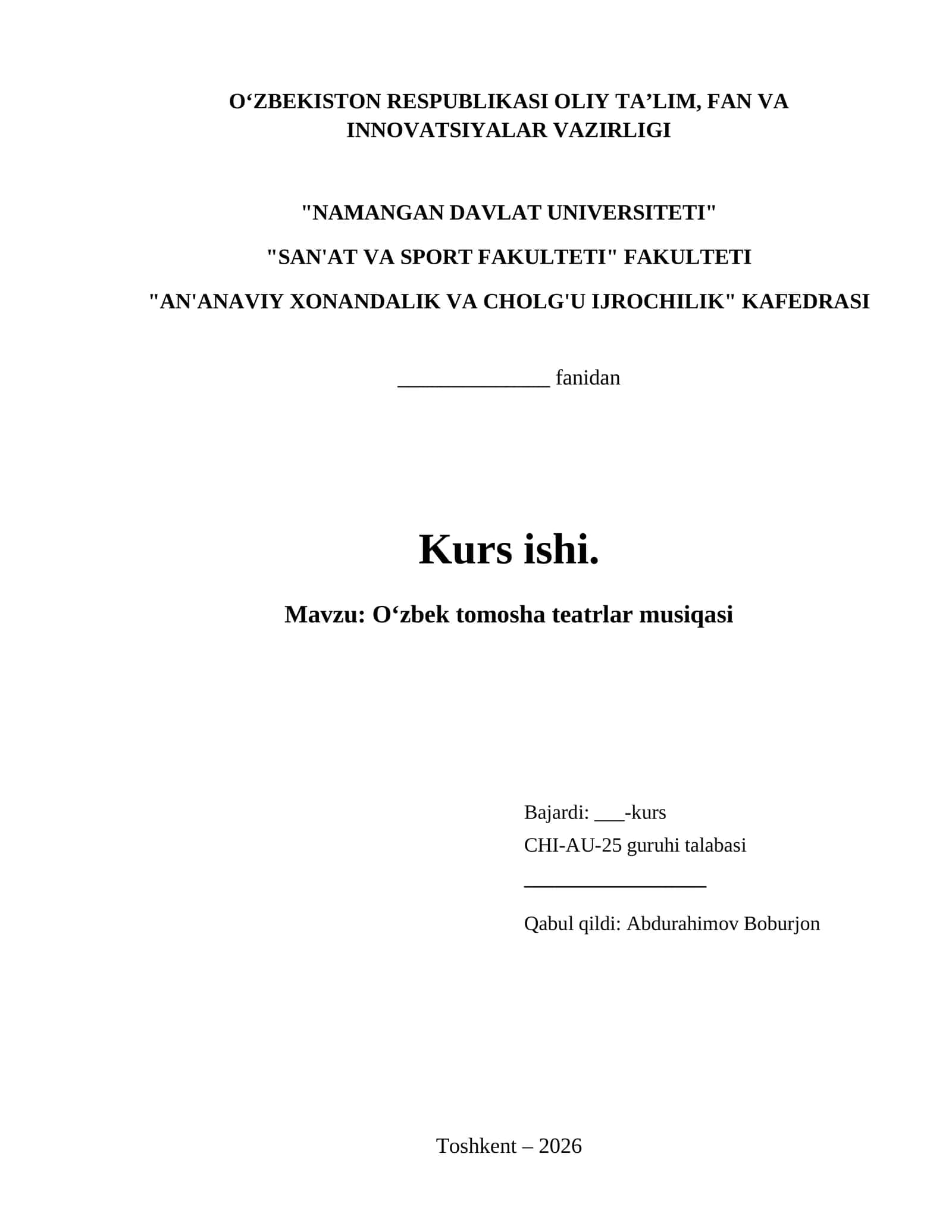 Oʻzbek tomosha teatrlar musiqasi 1