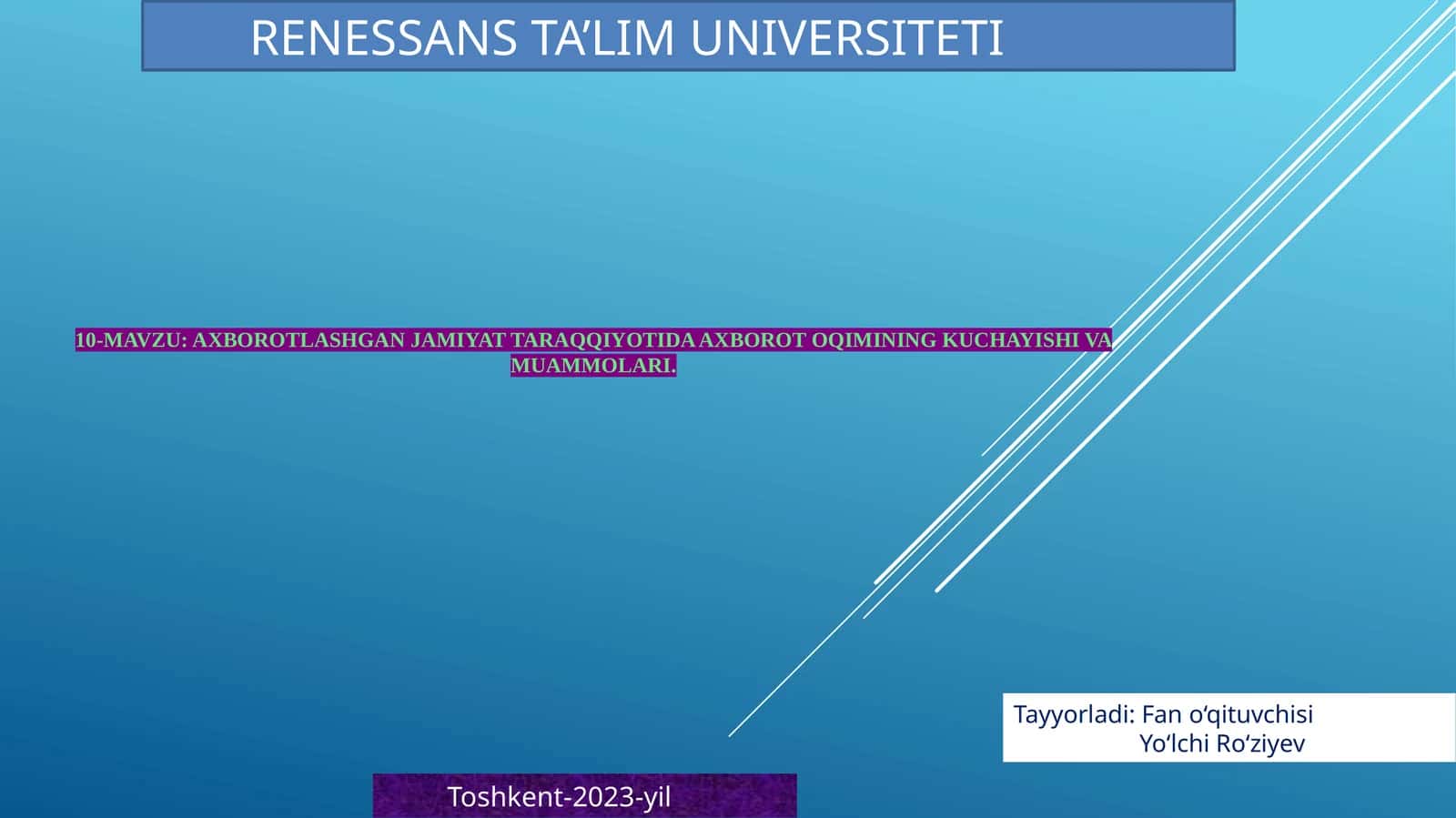 Axborotlashgan jamiyat taraqqiyotida axborot oqimining kuchayishi va muammolari 1