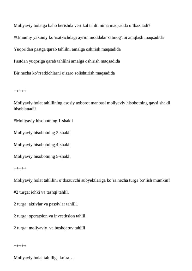 Moliyaviy holat tahlili 1