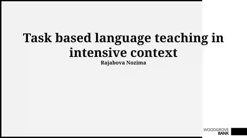 Task-based language teaching in intensive context