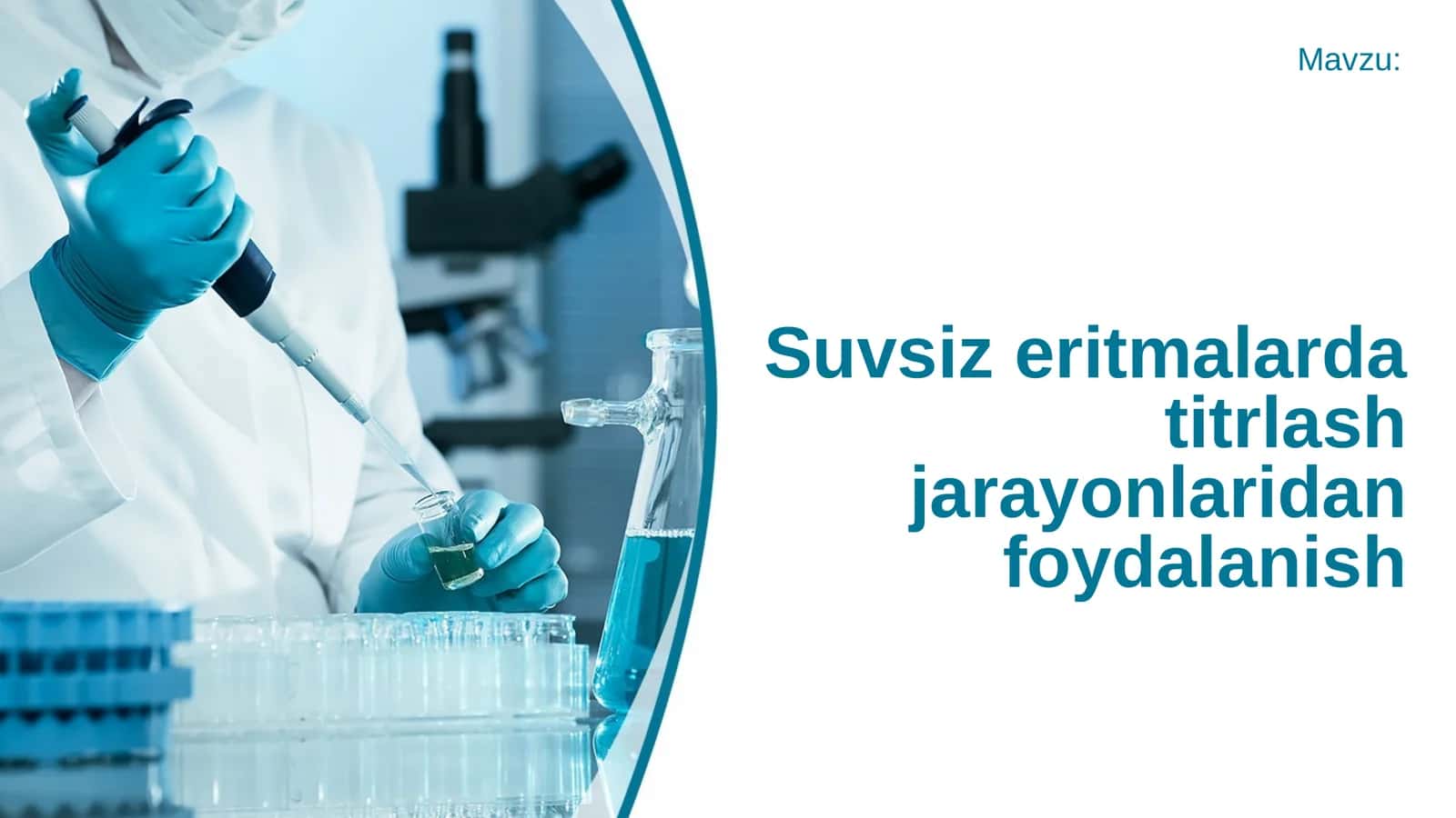 Suvsiz eritmalarda titrlash jarayonlaridan foydalanish 1