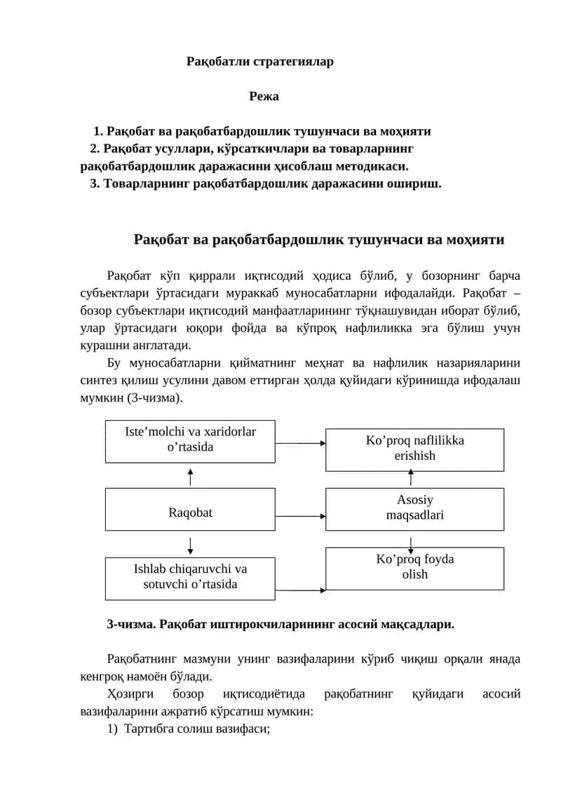 Рақобатли стратегиялар 1